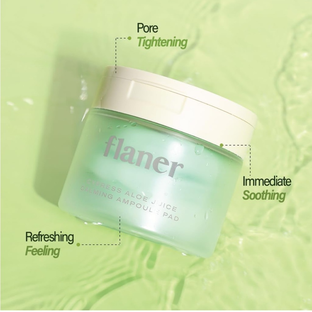 Korean Skincare Flaner Cypress Aloe Calming Toner Pads - Picture 6 of 14